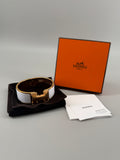 Hermès Clic Clac H PM Bracelet – White Enamel & Gold | New & Unused