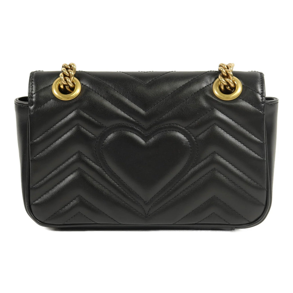 Gucci GG Marmont Small Chain Shoulder Bag Black Calfskin