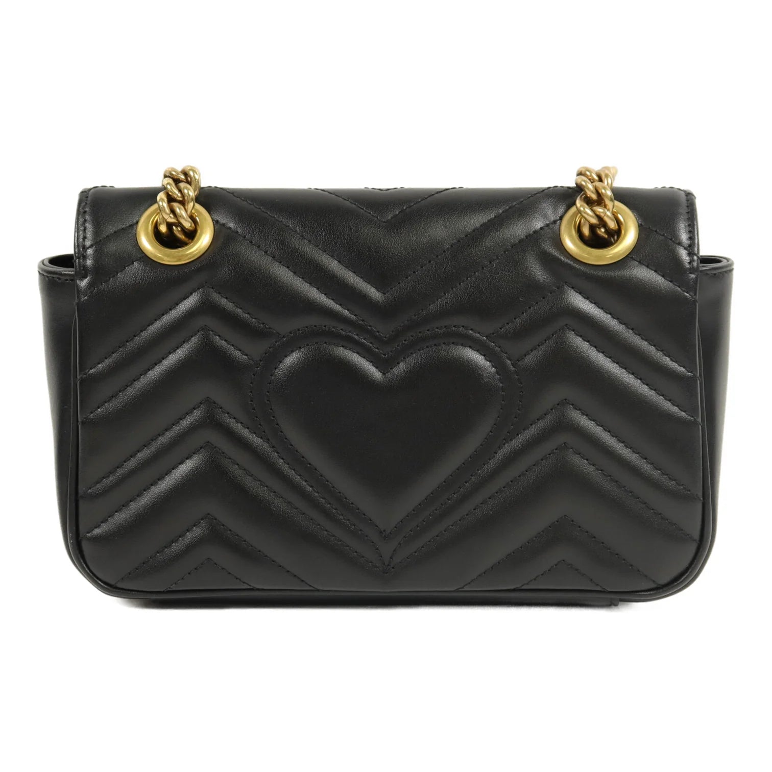 Gucci GG Marmont Small Chain Shoulder Bag Black Calfskin