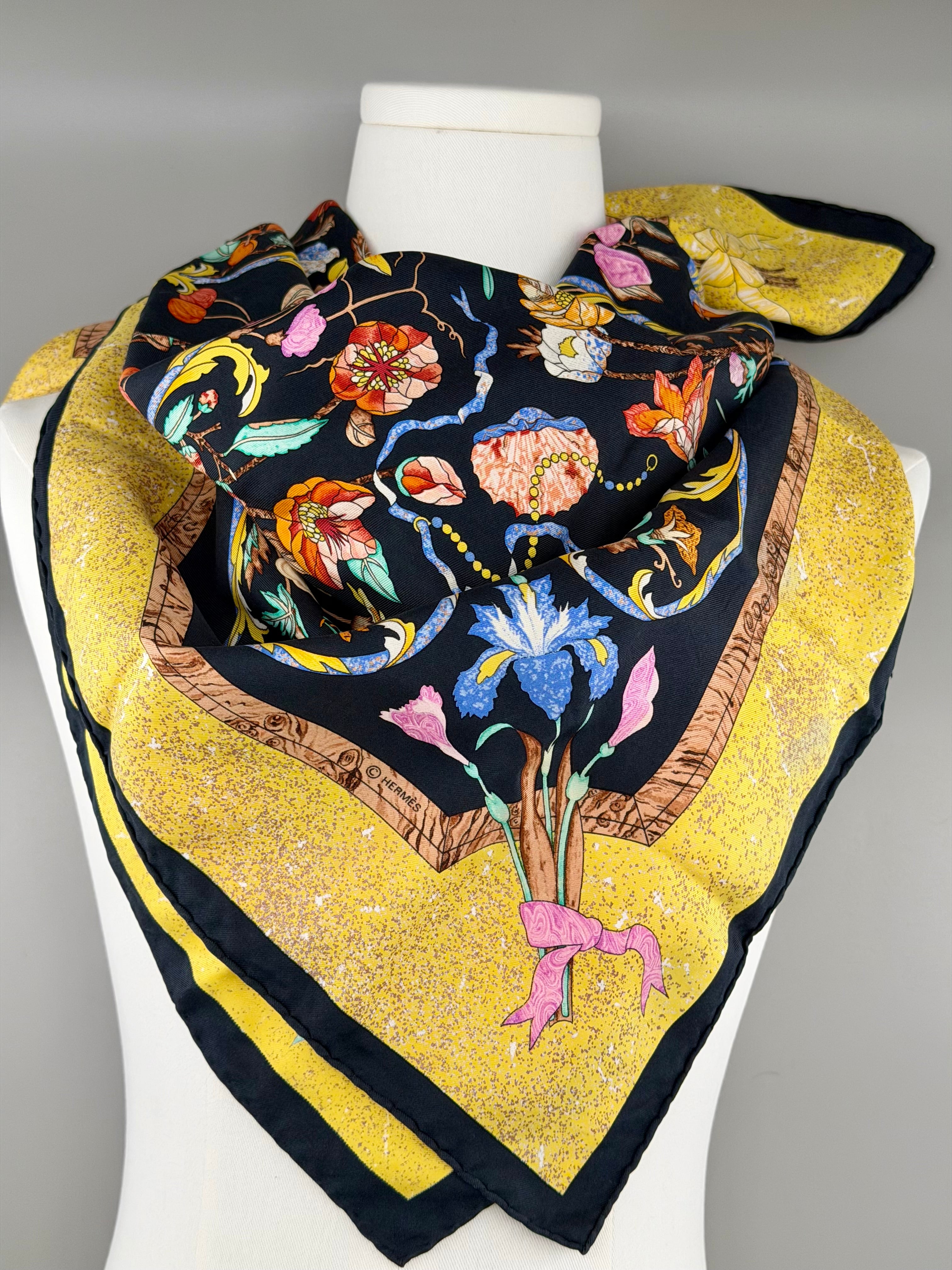 Hermès Pierres d’Orient et d’Occident 90 Silk Scarf by Zoé Pauwels