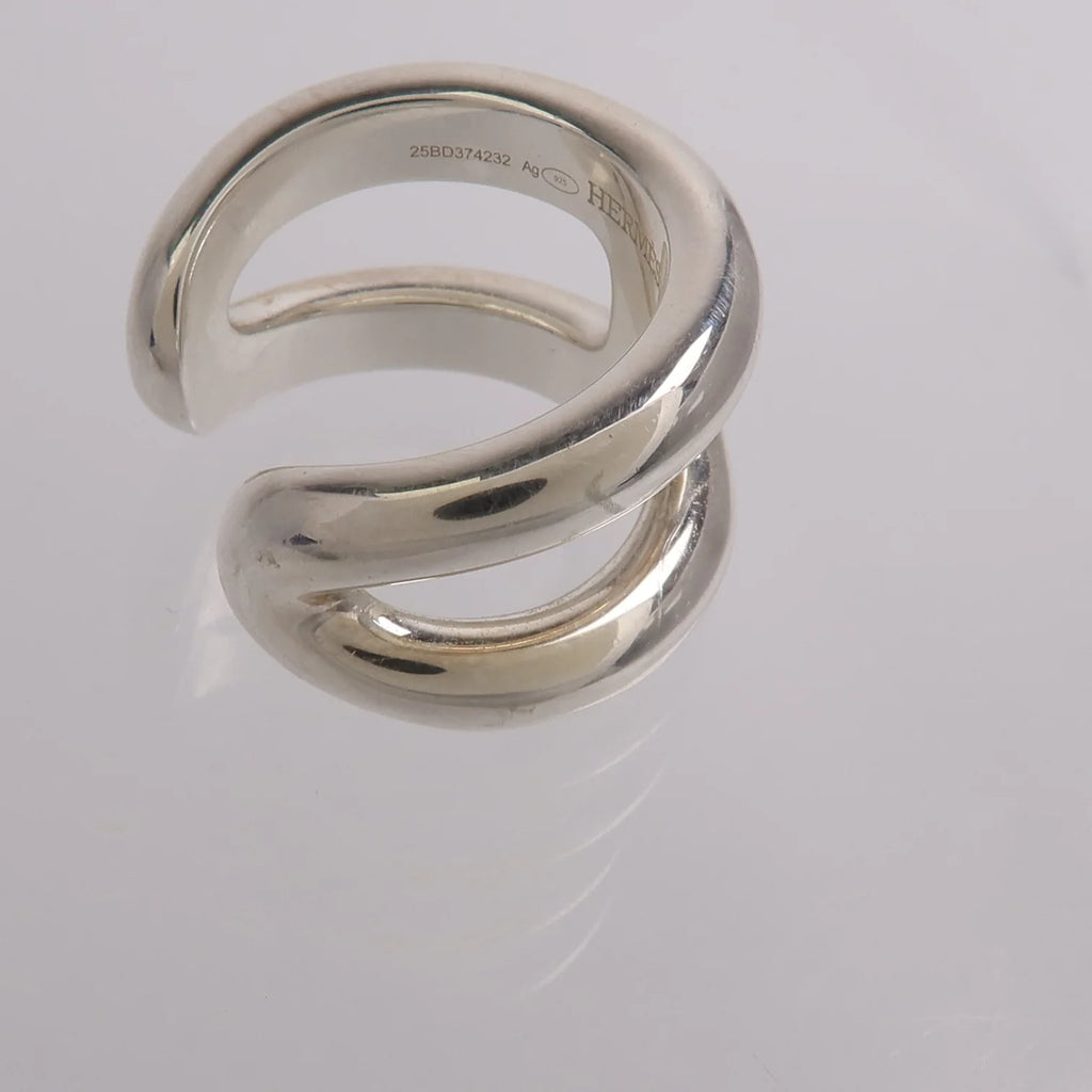 Hermès Osmose Small Model Sterling Silver Ring Size 48