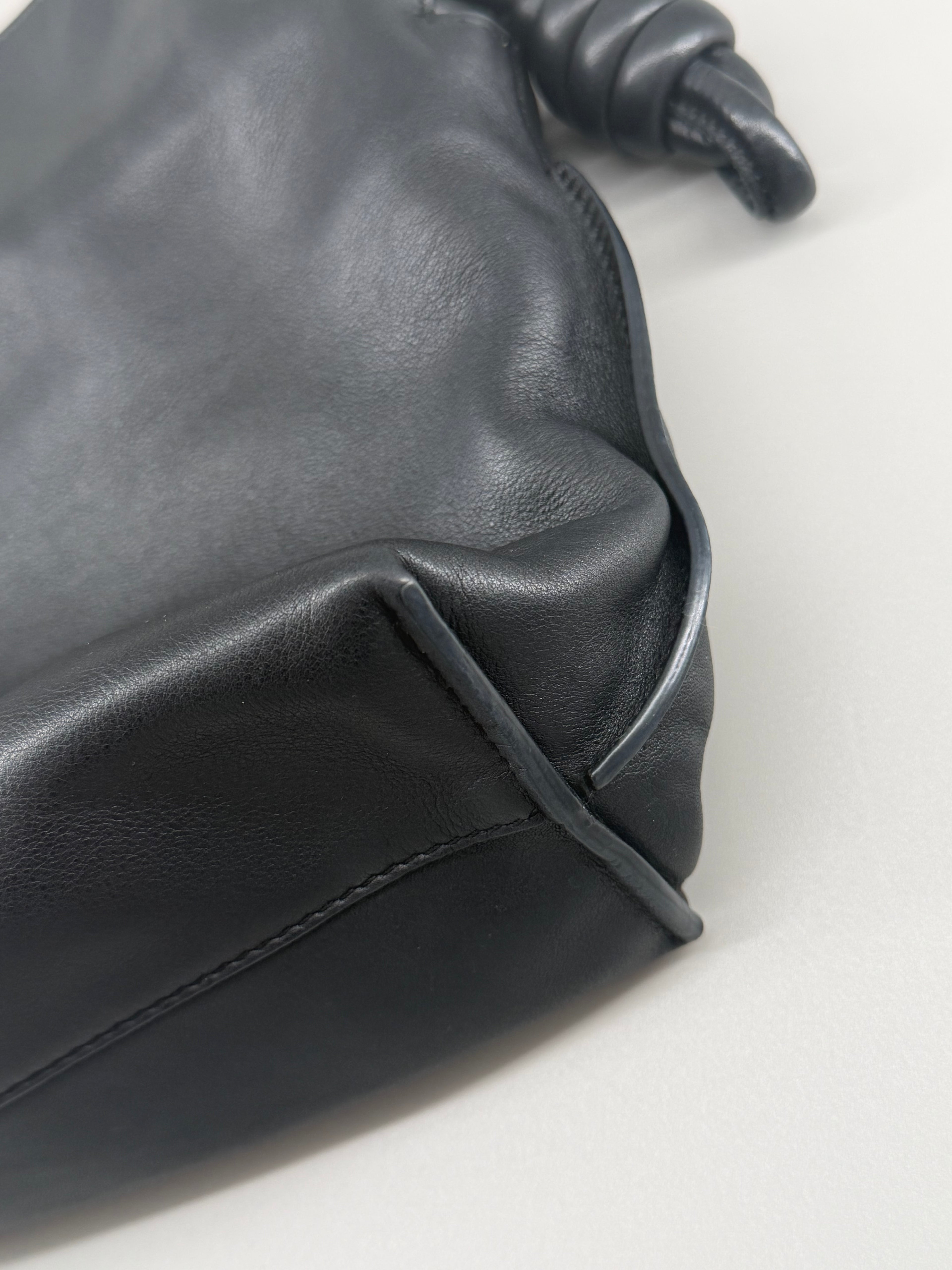 LOEWE Black Leather Flamenco Bag with 2 Way LOEWE Jacquard Strap and Leather