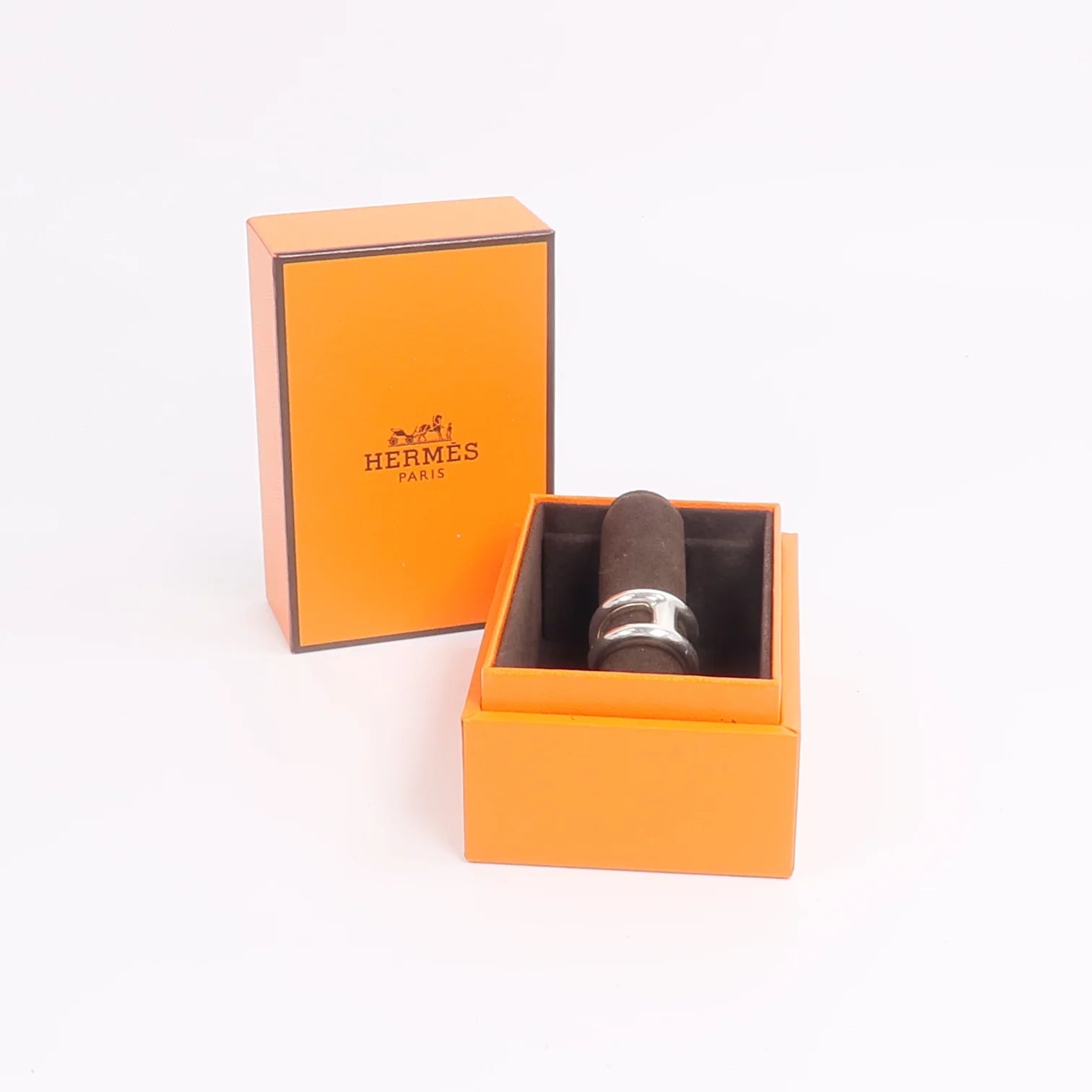 Hermès Osmose Small Model Sterling Silver Ring Size 48