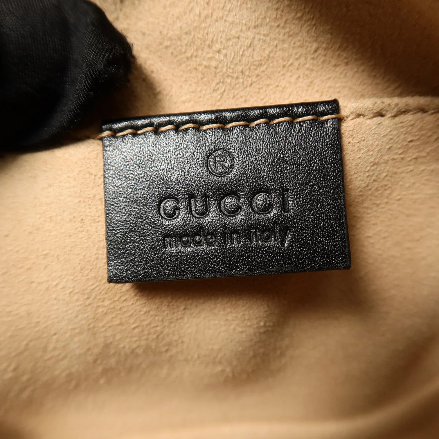 Gucci GG Marmont Matelassé Leather Belt Bag Black with Antique Gold Hardware