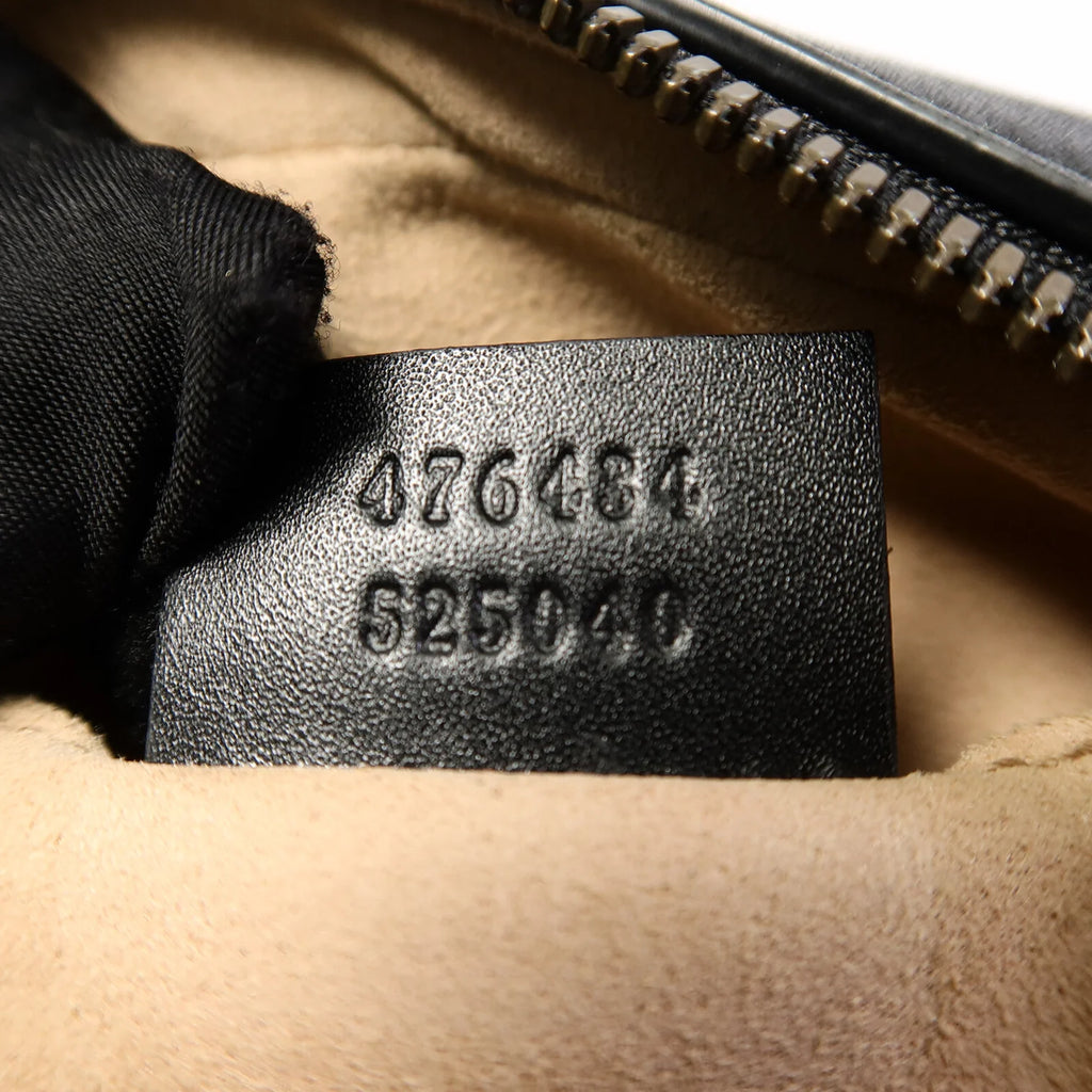 Gucci GG Marmont Matelassé Leather Belt Bag Black with Antique Gold Hardware