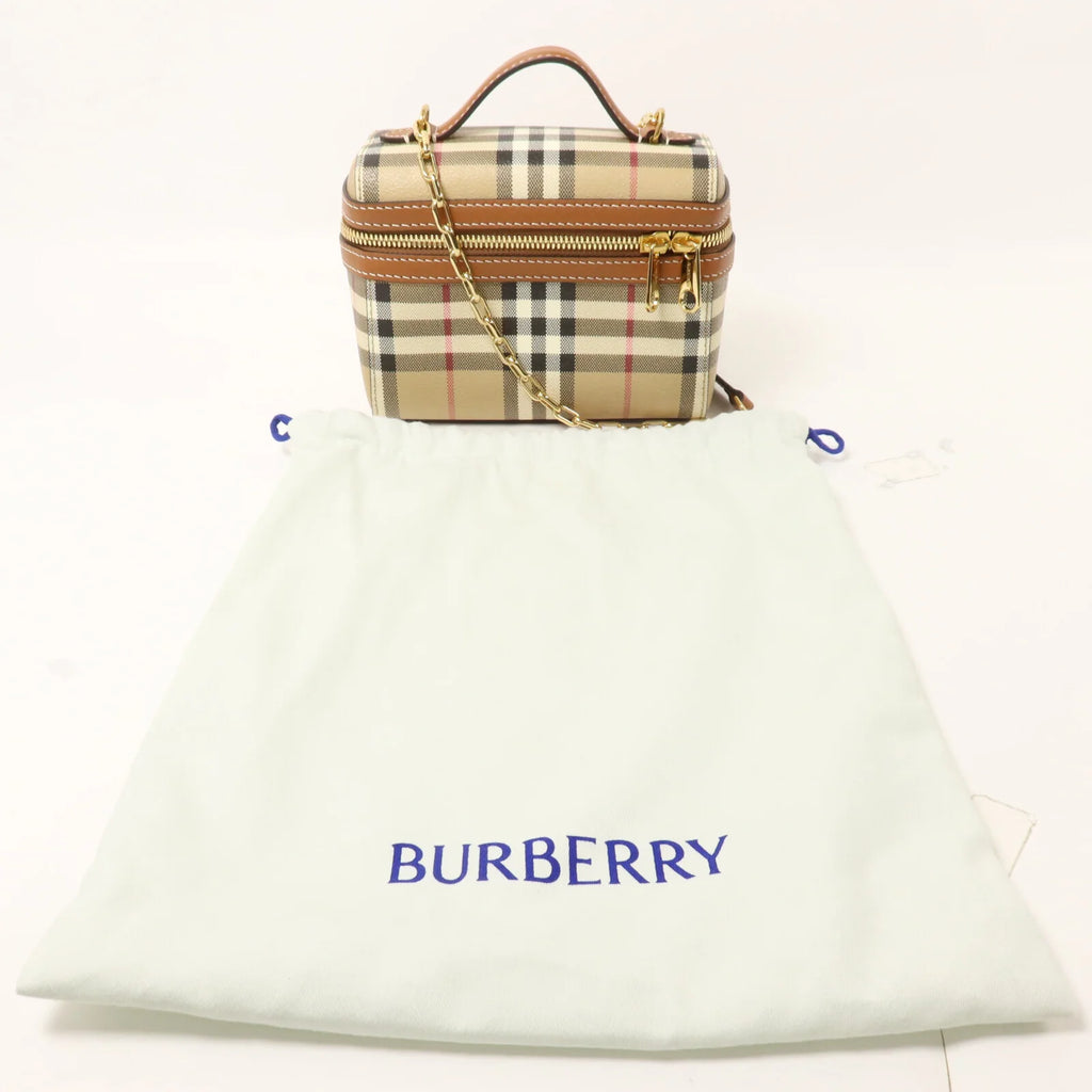 Burberry Mini Check Chain Vanity Bag (Unused/with gift receipt)