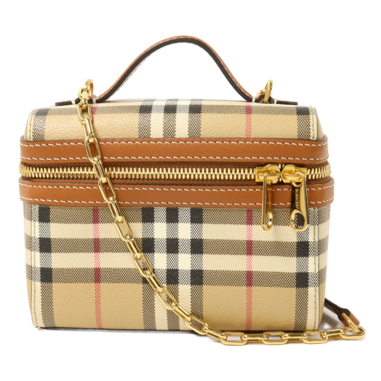Burberry Mini Check Chain Vanity Bag (Unused/with gift receipt)