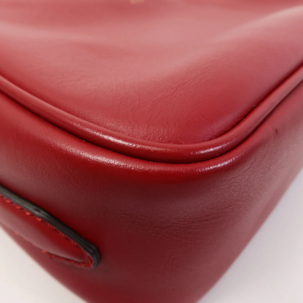 Fendi Red Embossed FF Leather Camera Case Crossbody Bag with Logo Strap