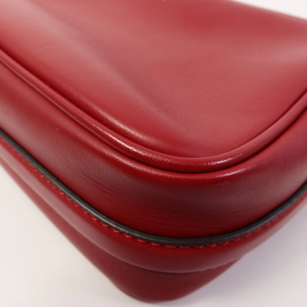 Fendi Red Embossed FF Leather Camera Case Crossbody Bag with Logo Strap