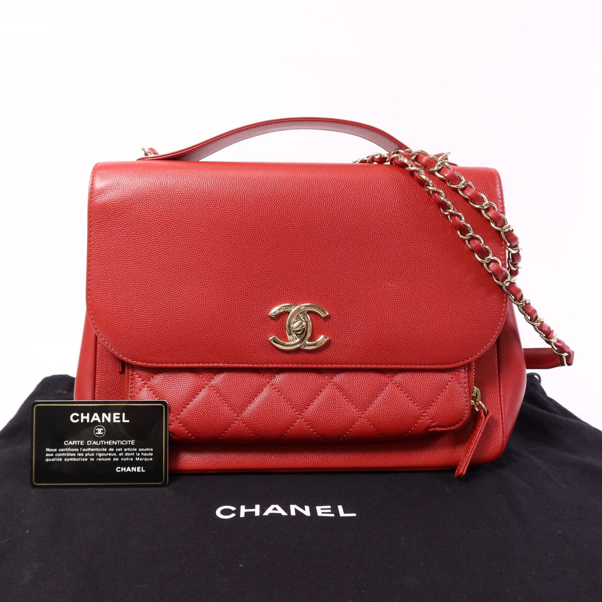 Chanel Business Affinity Large Shoulder Bag – Red Caviar Leather