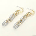 14K Gold Plated Layered Chain Link Drop Earrings