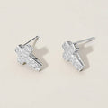 CZ Stone Paved Cross Stud Earrings